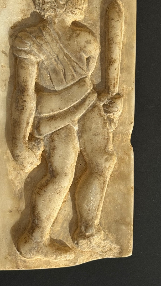 Marble Relief Fragment – Male Figure – Roman Art (?) – Sculpture – Possibly Antique (?)-photo-1