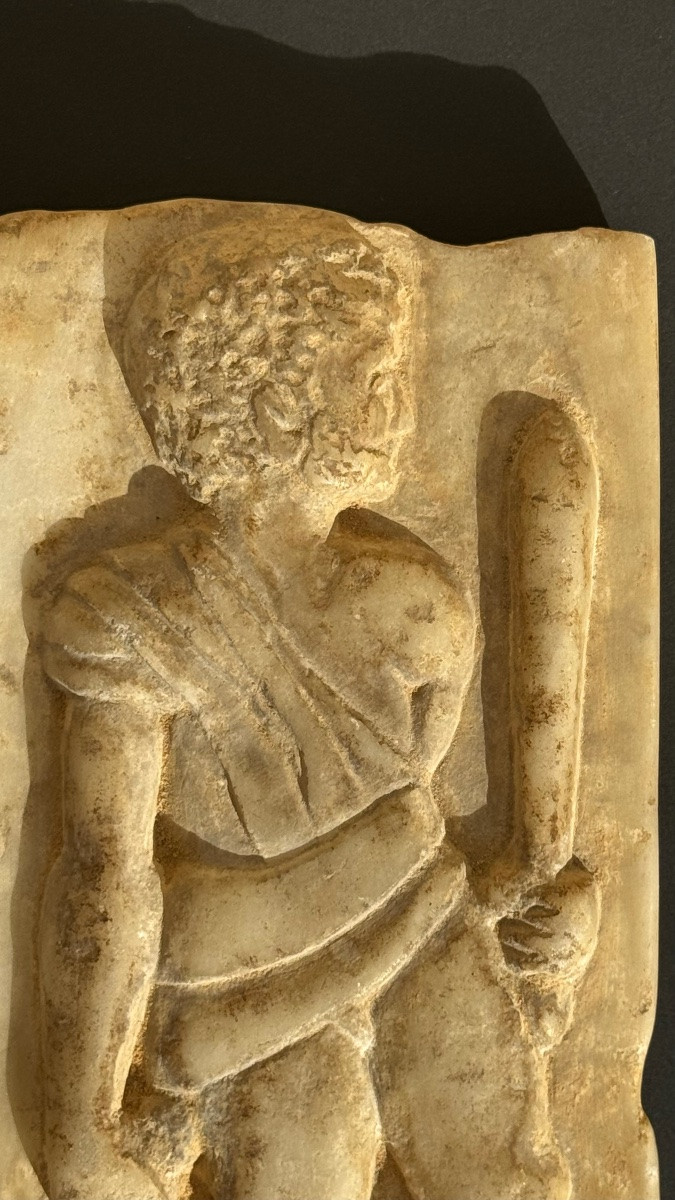 Marble Relief Fragment – Male Figure – Roman Art (?) – Sculpture – Possibly Antique (?)-photo-4