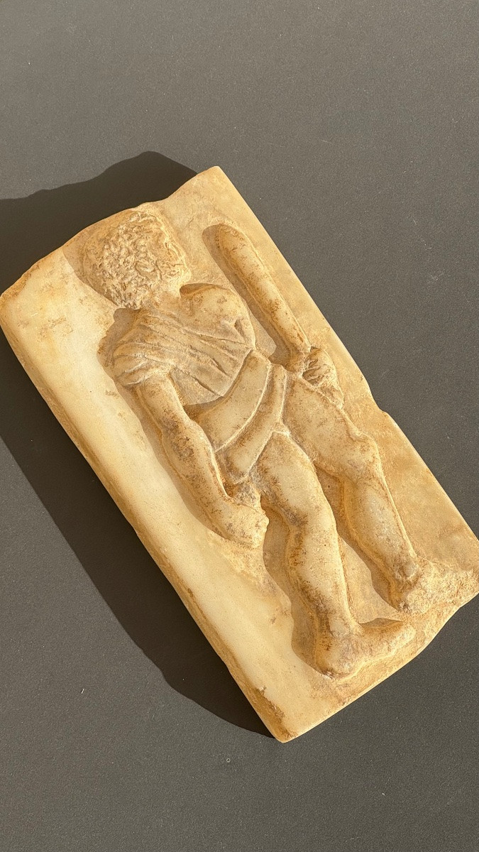 Marble Relief Fragment – Male Figure – Roman Art (?) – Sculpture – Possibly Antique (?)-photo-8