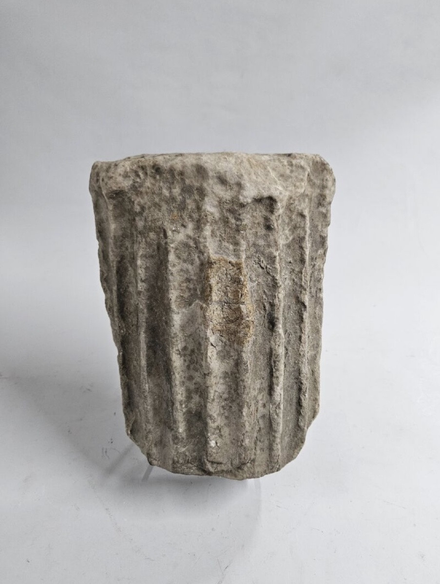 Fragment Of A Fluted Marble Column - Antique - Roman-photo-4