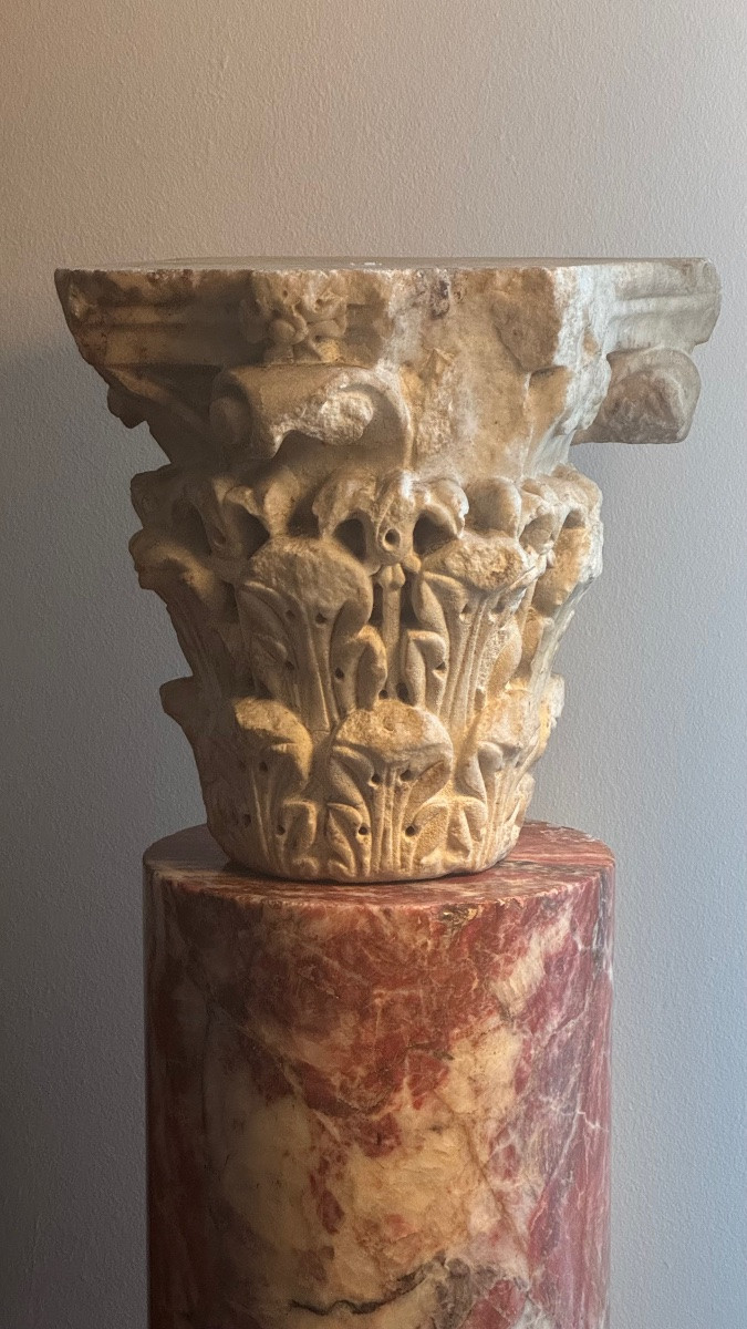 Carved Marble Capital - Archaeology - Column-late Antquity-photo-6