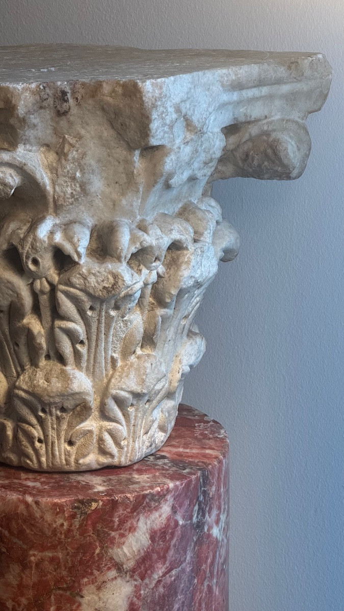 Carved Marble Capital - Archaeology - Column-late Antquity-photo-7