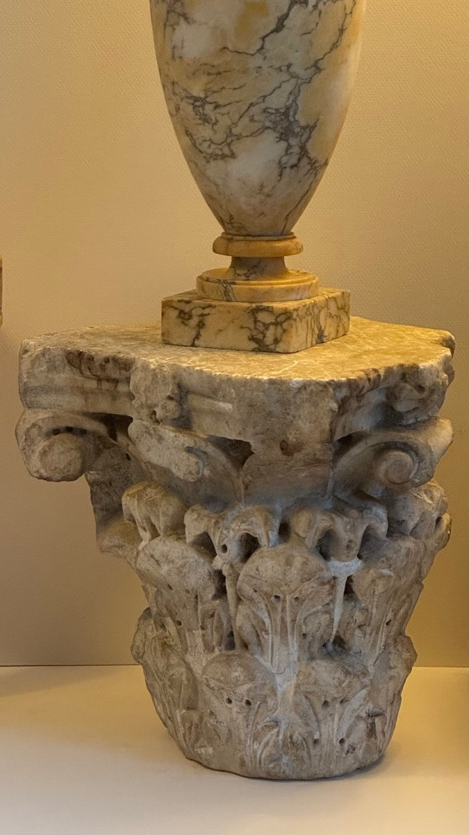 Carved Marble Capital - Archaeology - Column-late Antquity-photo-8