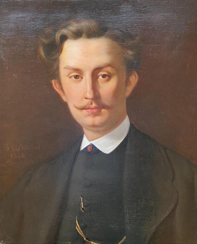 Portrait d’homme par Francisque Édouard Bertier 1868 - Huile sur toile -Ecole Française du XIXe-photo-3