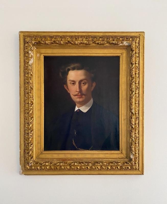 Portrait d’homme par Francisque Édouard Bertier 1868 - Huile sur toile -Ecole Française du XIXe-photo-4