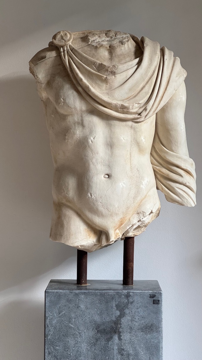 Torse Masculin en marbre d’après l’Antiquité-Antique-Romain-Buste-Sculpture-Statue-photo-3