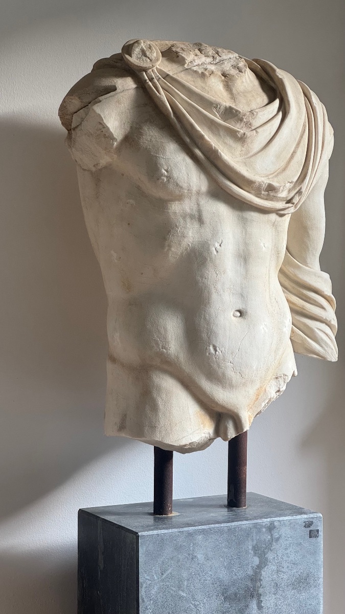 Torse Masculin en marbre d’après l’Antiquité-Antique-Romain-Buste-Sculpture-Statue-photo-6