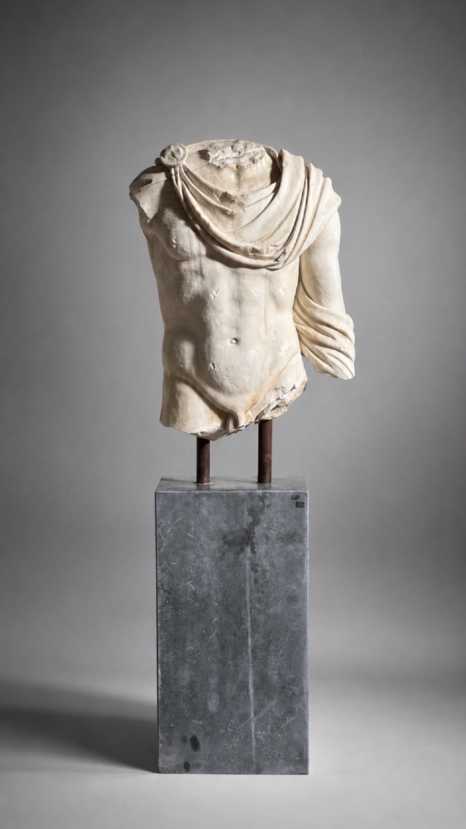 Torse Masculin en marbre d’après l’Antiquité-Antique-Romain-Buste-Sculpture-Statue
