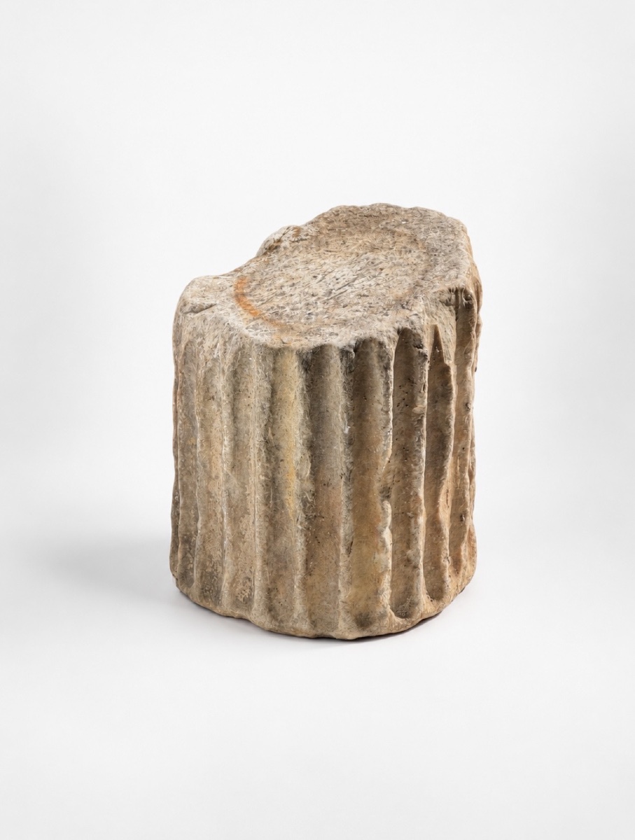 Fragment Of An Ancient Roman Marble Column - Roman Period - Stone Carving-photo-3