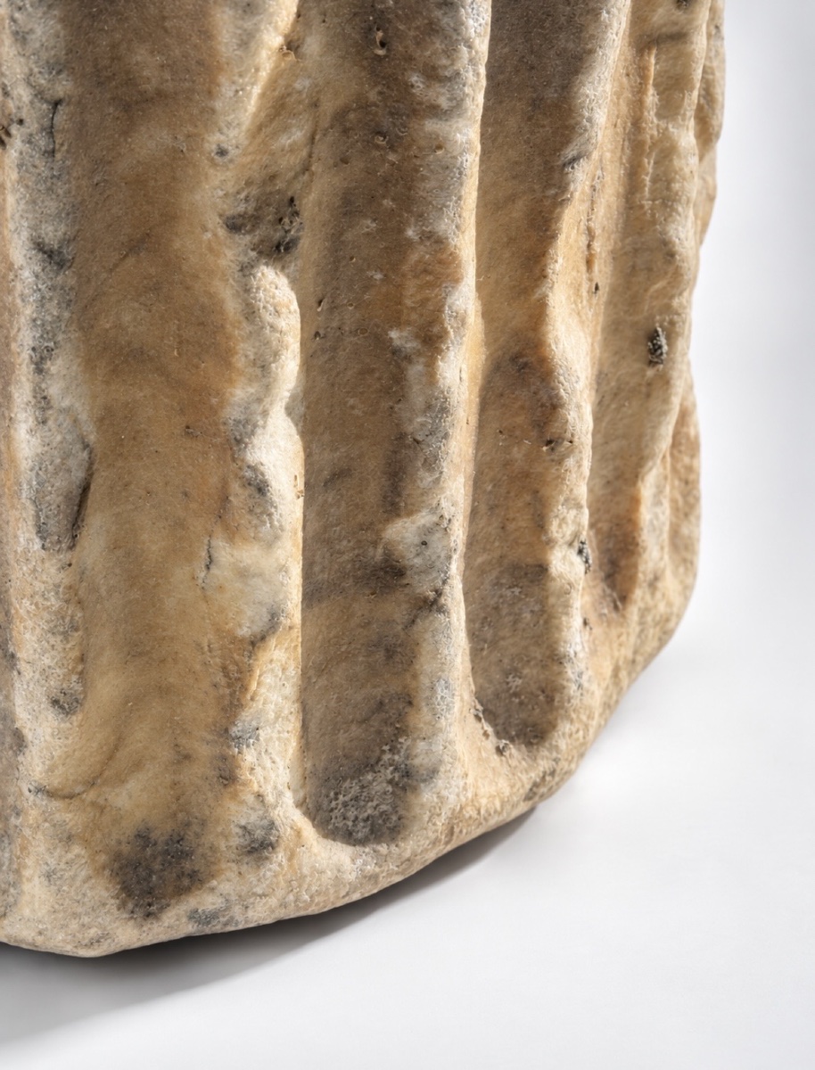 Fragment Of An Ancient Roman Marble Column - Roman Period - Stone Carving-photo-4