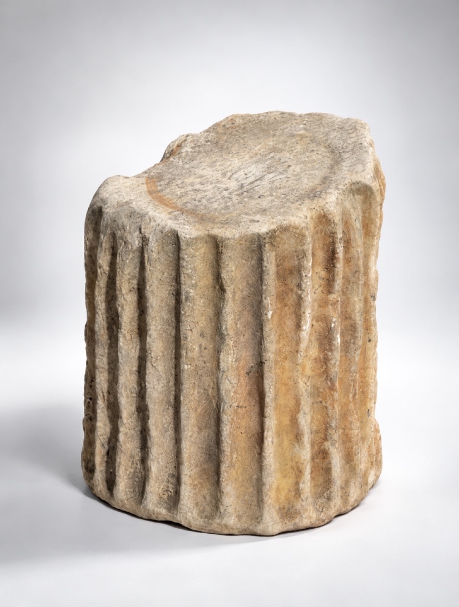 Fragment Of An Ancient Roman Marble Column - Roman Period - Stone Carving-photo-2