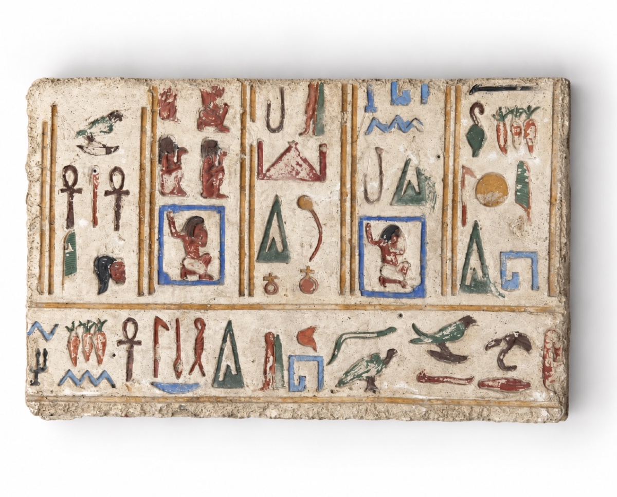  Bas-relief-Égypte-HiéroglyphesRamsès II–Bataille de Qadesh-Polychrome-Pharaon-Décor-Sculpture-photo-2