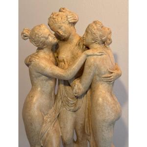 Plâtre Patiné - Les Trois Grâces - Sculpture 