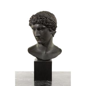Ancien moulage Tête d'Athlète vainqueur Grec- Reproduction du Musée du Louvre 