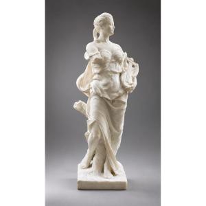 Marble Sculpture - Allegory Of Music - Woman - Statue - Léopold Savine