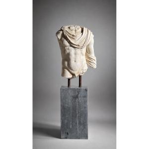 Male Torso In Marble Inspired By Antiquity—antique—roman—bust—sculpture—statue