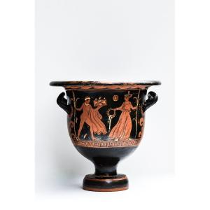 Cratère en cloche à figures rouges-Grande Grèce-Archéologie-Céramique-Grecque-Vase