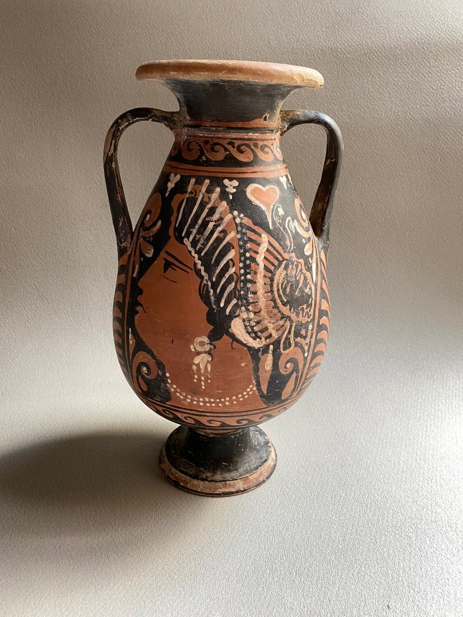 Vase Ceramique Antique Femme De Profil Campagnie IV A-jc Grande Grèce Italie -photo-3