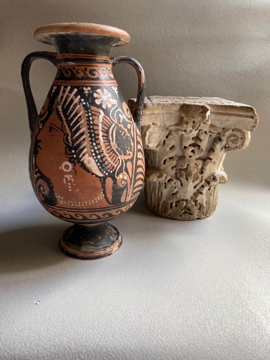 Vase Ceramique Antique Femme De Profil Campagnie IV A-jc Grande Grèce Italie -photo-5