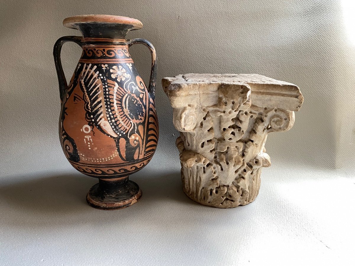 Vase Ceramique Antique Femme De Profil Campagnie IV A-jc Grande Grèce Italie -photo-6