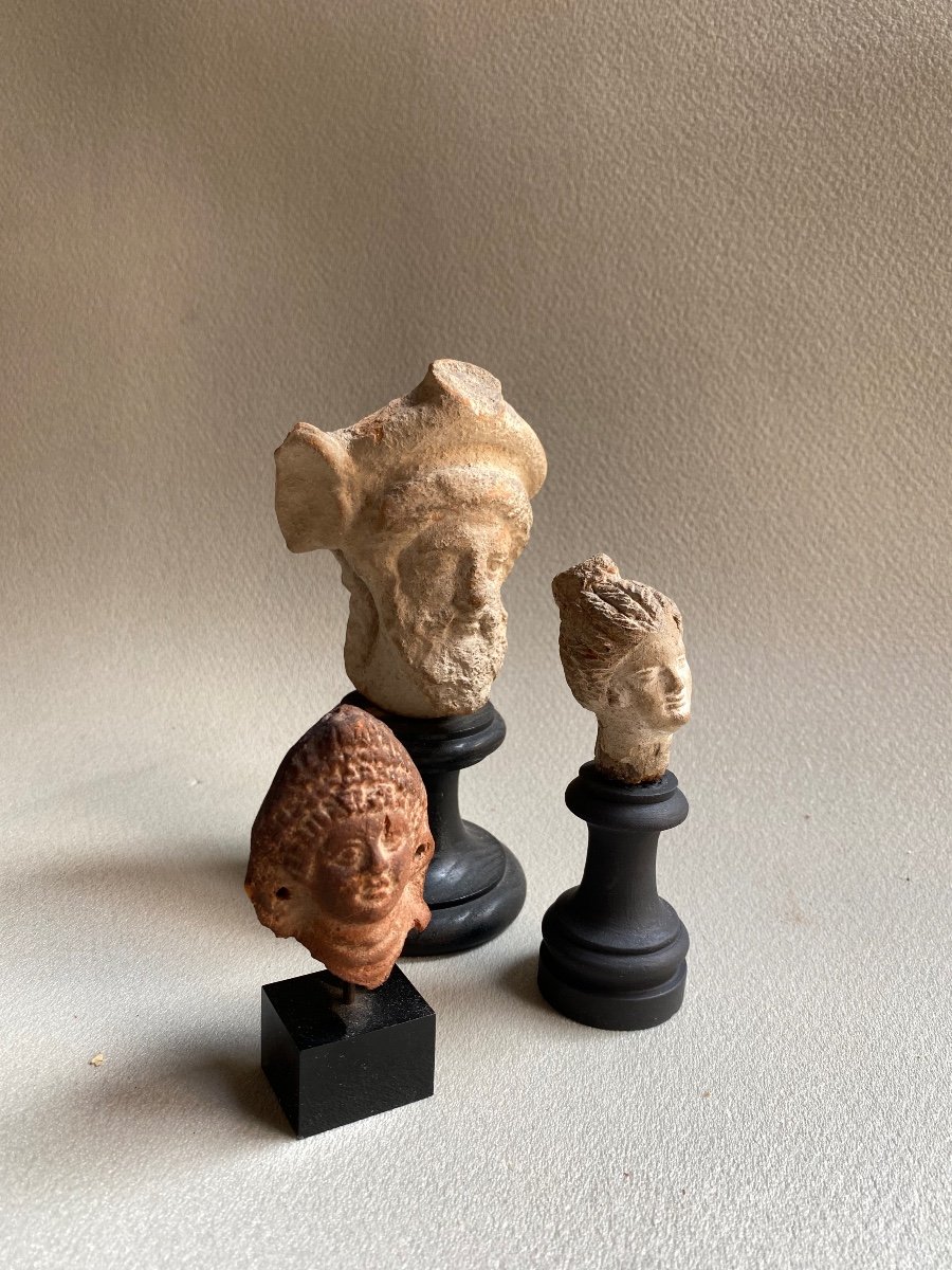 Tête Tanagra, Buste Hermès Mercure, Tête D’Isis Hellénistique Art Grec Romain IIe IIIe S Av Jc-photo-2