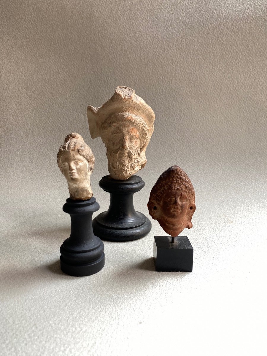 Tête Tanagra, Buste Hermès Mercure, Tête D’Isis Hellénistique Art Grec Romain IIe IIIe S Av Jc-photo-4