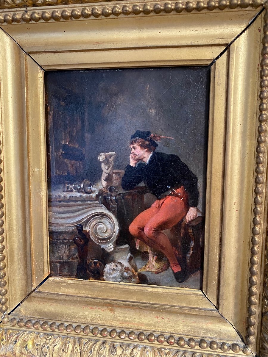 Ascanio Ciseleur Florentin Du XVI Ami De Cellini Par Jean Fauvelet  , Portrait D’homme XIX-photo-3