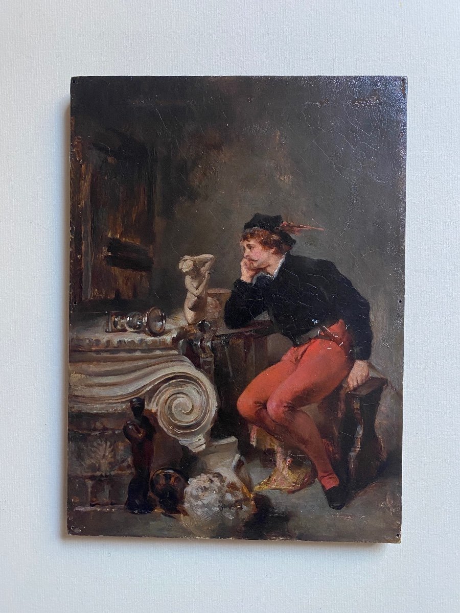 Ascanio Ciseleur Florentin Du XVI Ami De Cellini Par Jean Fauvelet  , Portrait D’homme XIX-photo-4