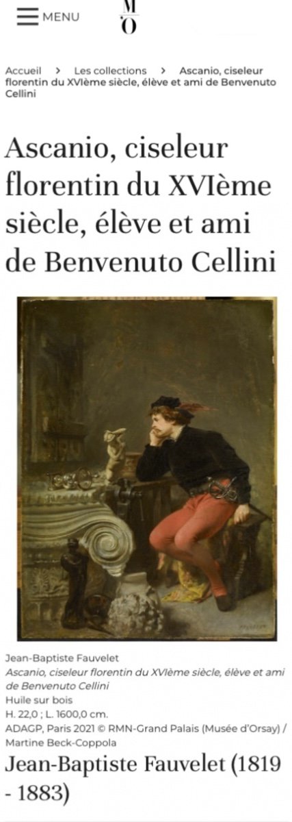 Ascanio Ciseleur Florentin Du XVI Ami De Cellini Par Jean Fauvelet  , Portrait D’homme XIX-photo-1