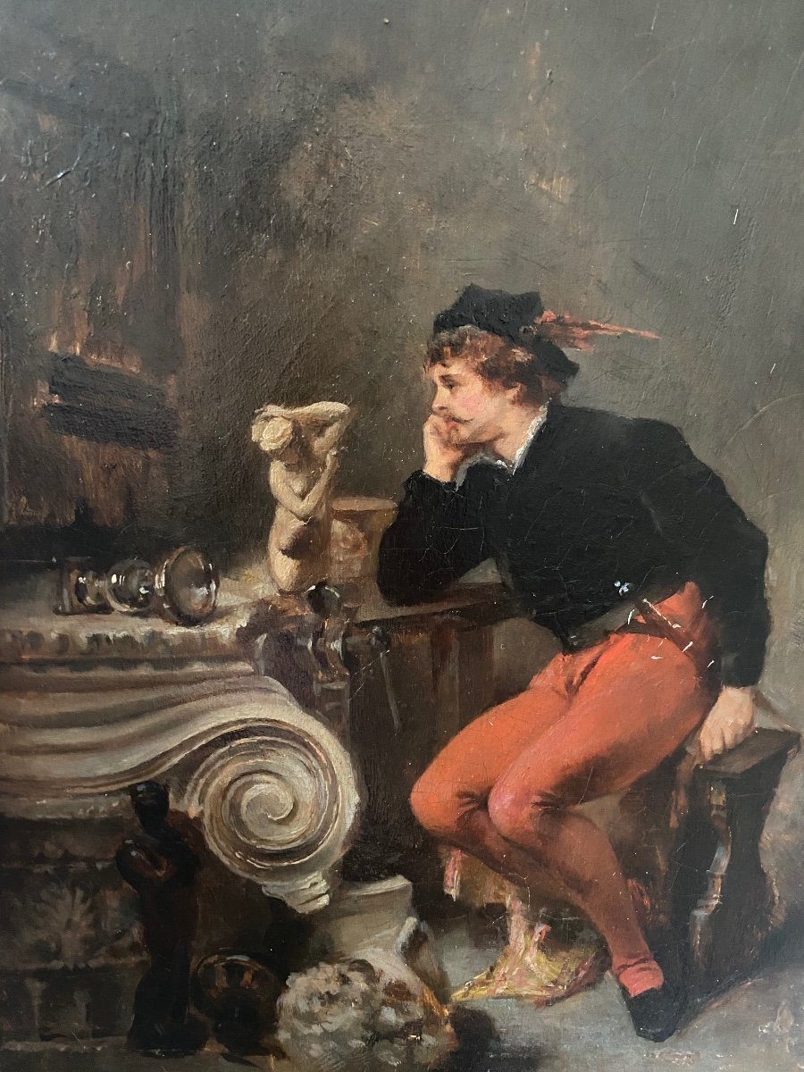 Ascanio Ciseleur Florentin Du XVI Ami De Cellini Par Jean Fauvelet  , Portrait D’homme XIX-photo-2