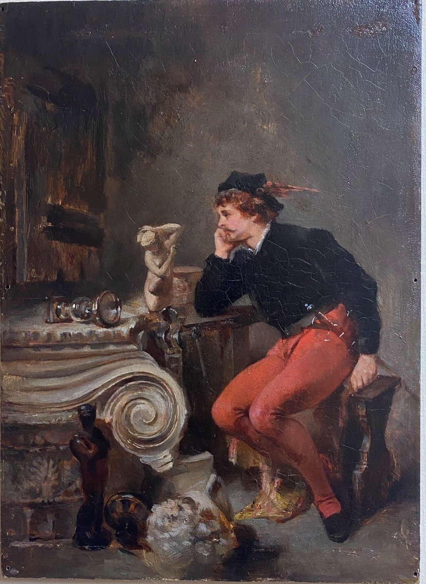 Ascanio Ciseleur Florentin Du XVI Ami De Cellini Par Jean Fauvelet  , Portrait D’homme XIX