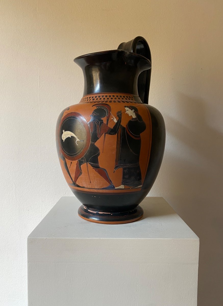 Vase œnochoé Dans Le Goût Attique Grèce Ou Italie XIX Céramique D’après L’antique-photo-3