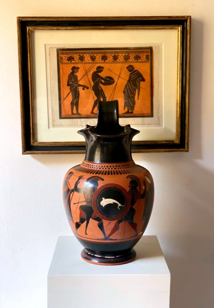 Vase œnochoé Dans Le Goût Attique Grèce Ou Italie XIX Céramique D’après L’antique-photo-3