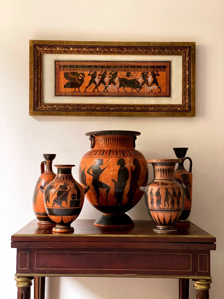 Lecythus Crater Vase Hydra Amphora Greek Roman Style Ceramic XIX After Antiquity