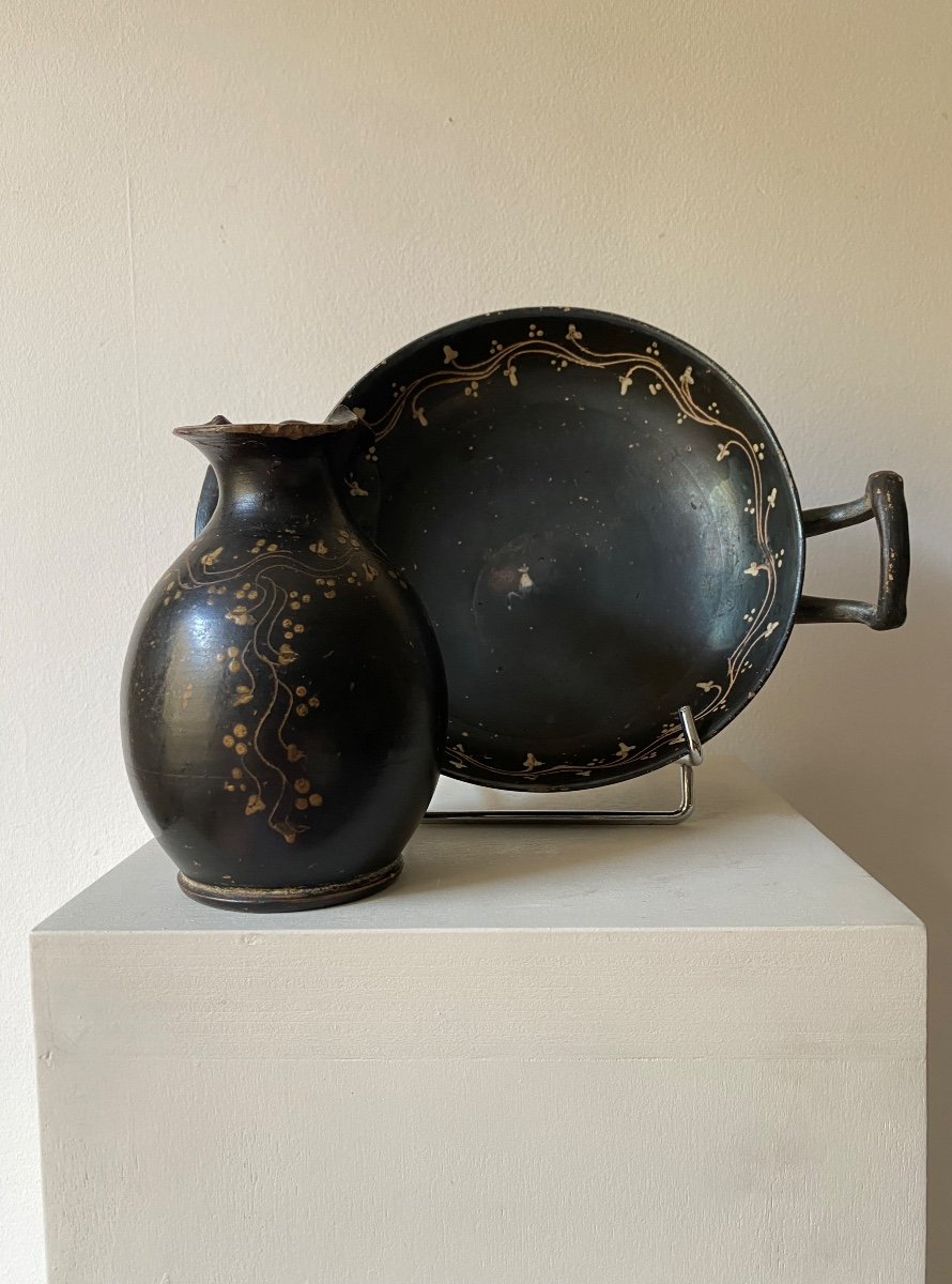 Oenochoe Olpe Kylixe Vase Grec Apulie Italie , Grande Grece, Atelier De Gnathia , Iv-photo-2