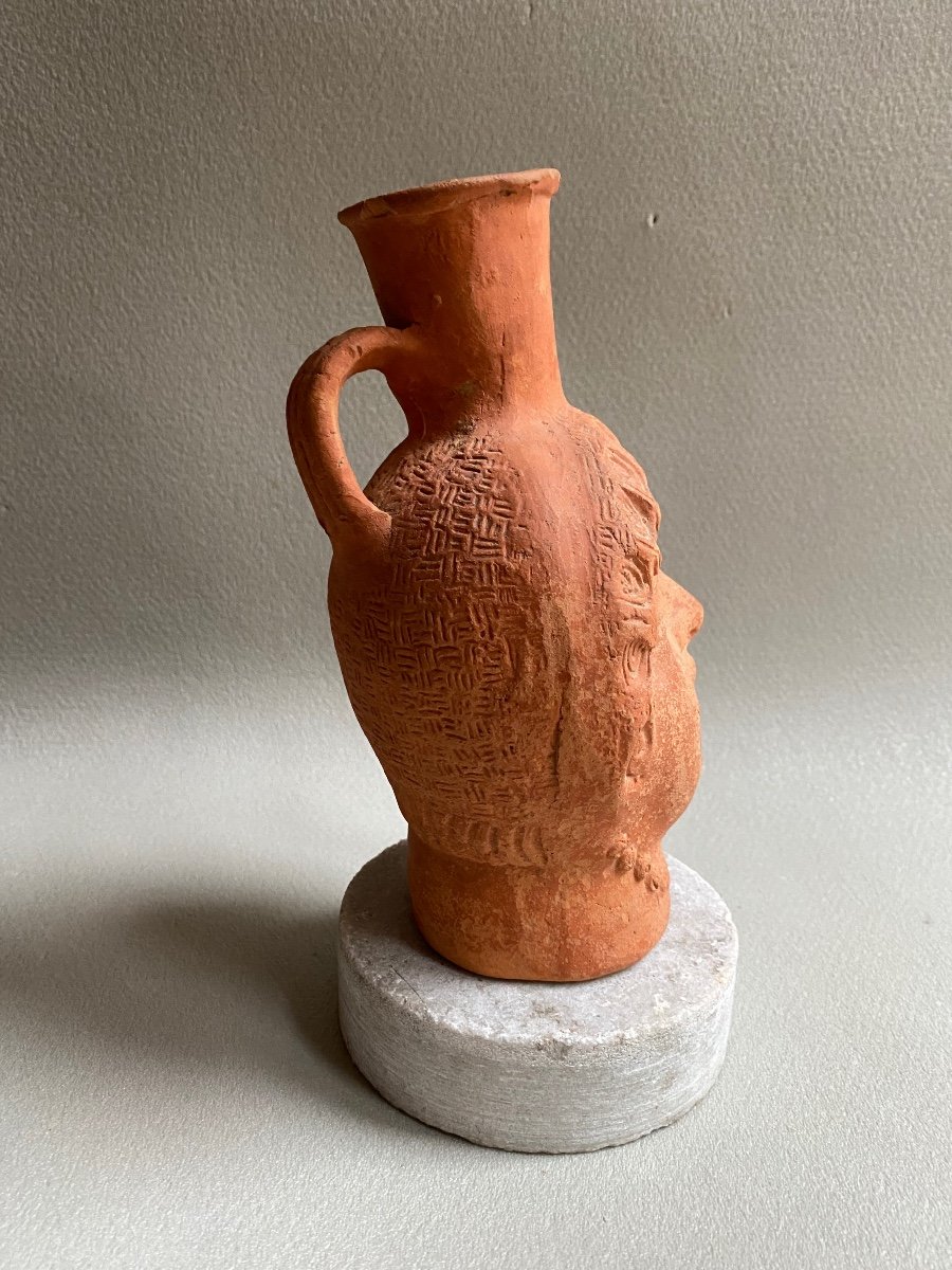 "roman Anthropomorphic Ancient Terracotta Vase Sigillata Africa Romana III - Iv-photo-1
