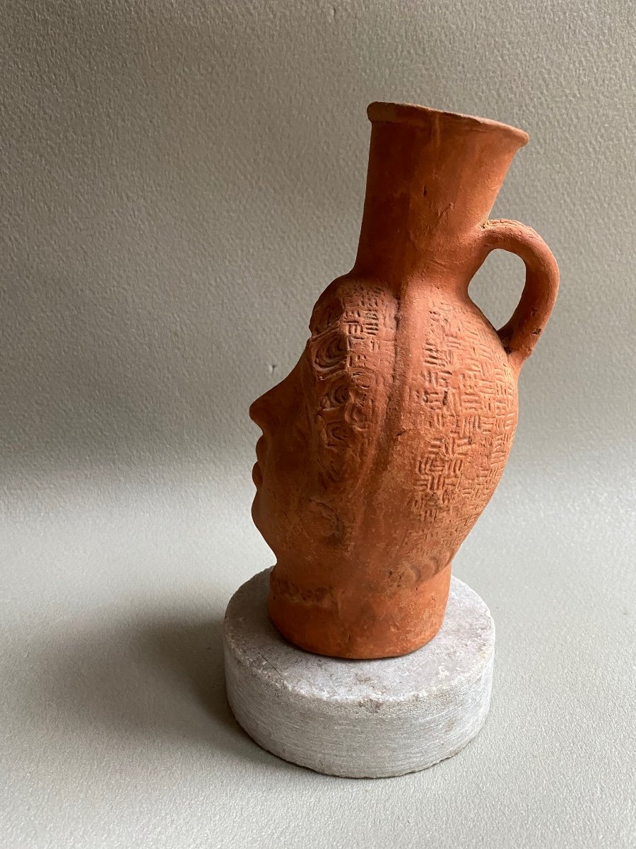 "roman Anthropomorphic Ancient Terracotta Vase Sigillata Africa Romana III - Iv-photo-2