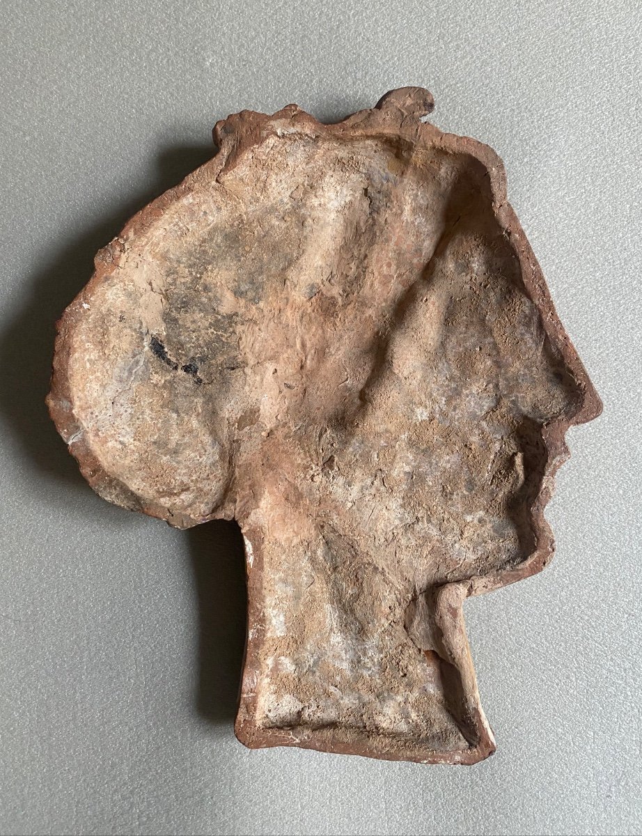 Profil De Femme Greco Romaine Plaque type Campana Céramique  Terre Cuite Antique art romain -photo-2