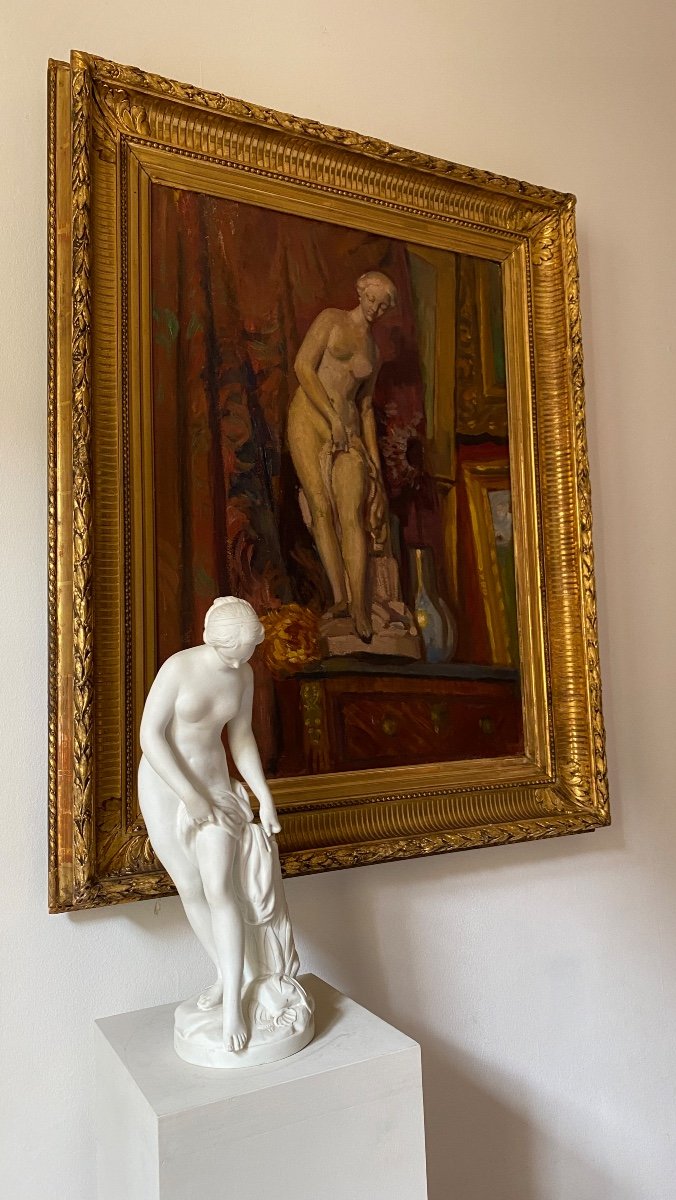 Nature Mortes Scène D’intérieur XIX Sculpture Femme Venus Nue De Falconet XVIII-photo-2
