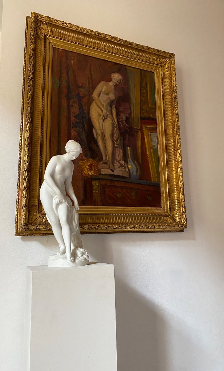Nature Mortes Scène D’intérieur XIX Sculpture Femme Venus Nue De Falconet XVIII-photo-3