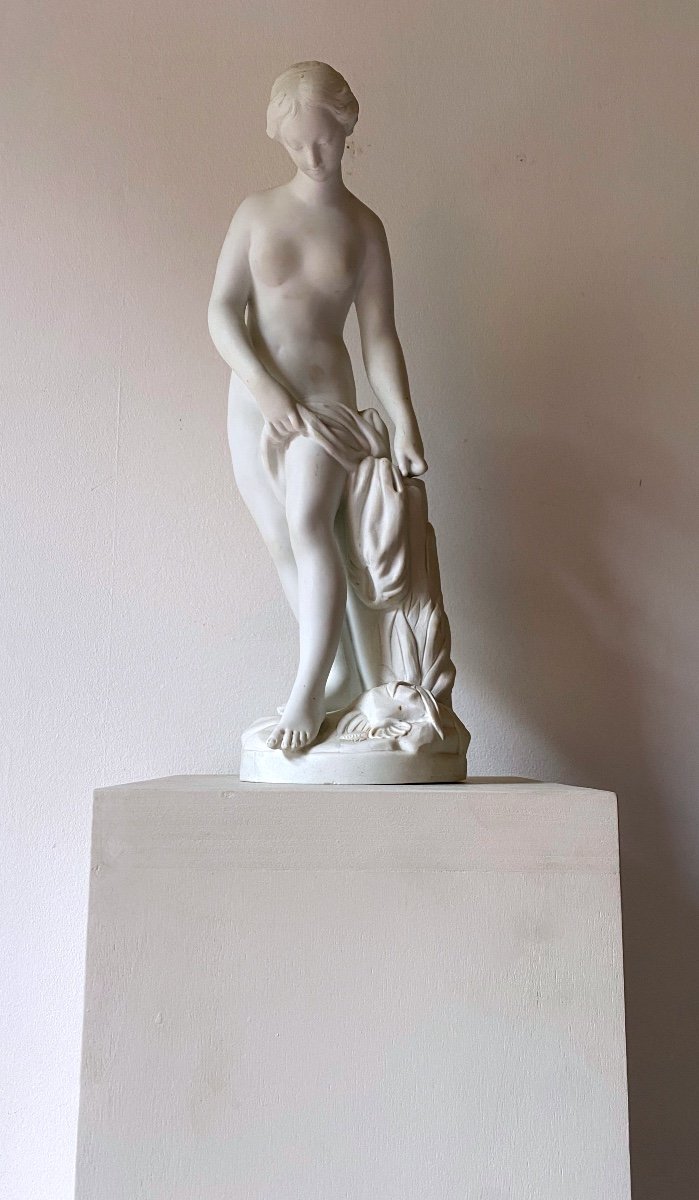 Venus De Falconet Statue De Femme Nue D’après La Sculpture Du XVIII Biscuit De Sèvres Mongaramé-photo-2