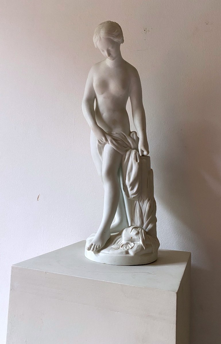 Venus De Falconet Statue De Femme Nue D’après La Sculpture Du XVIII Biscuit De Sèvres Mongaramé-photo-3