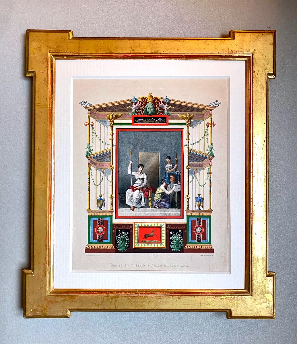 Naples, Fresque, Pompéi Herculanum, Dédicace d'Un Masque De Victoire d'Un Acteur Grec Antique