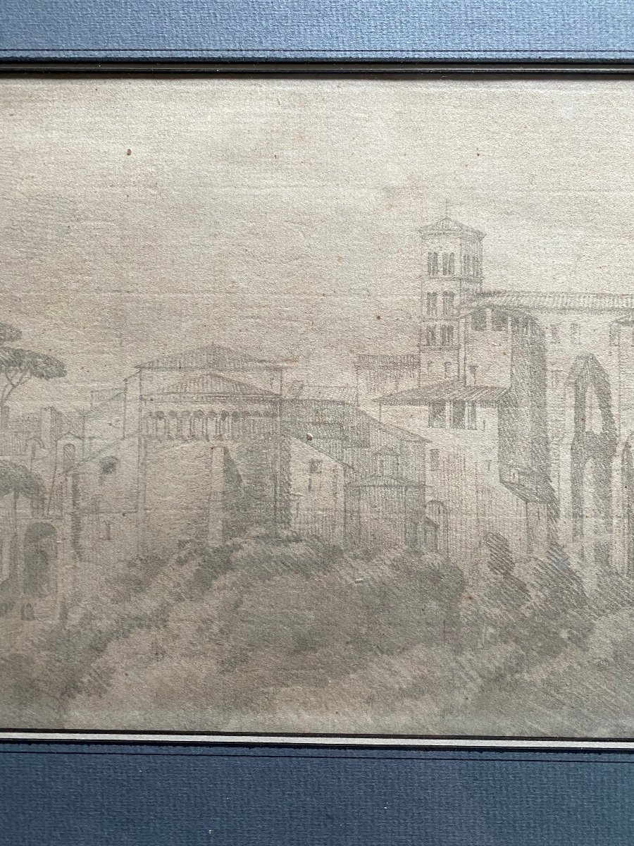 Rome Eglise Santi Giovanni E Paolo Saint Jean Et Paul Italie Dessin Ancien Paysage Architecture-photo-3
