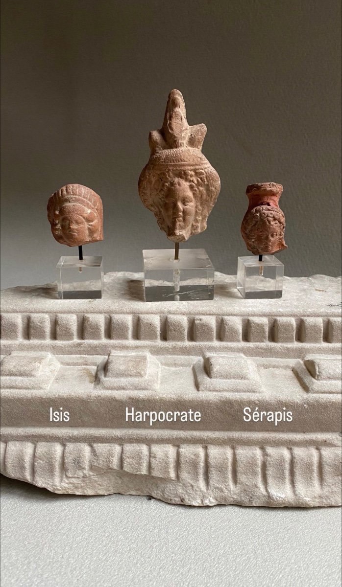 Buste Tête Vénus Athéna Minerve Démèter Isis Cérapis  Harpocrate  Grec Romain égypte  Antique-photo-3
