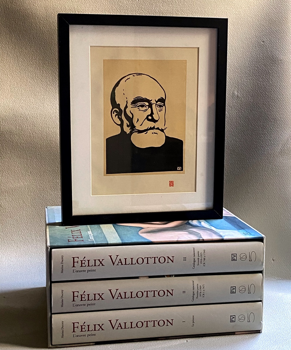アンティーク・リトグラフ　Puvis de Chavannes Proantic: Portrait Of Puvis De Chavannes, Félix Vallotton