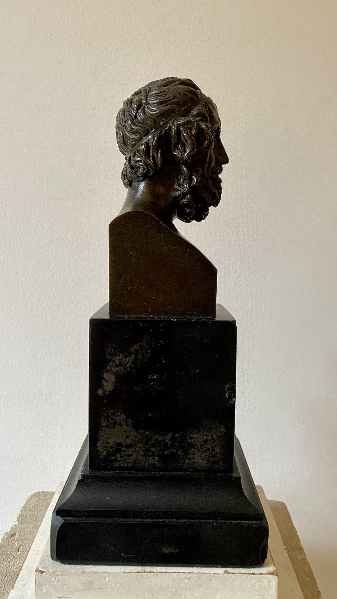 Buste d’ Homère l’après le marbre antique greco romain de la villa Albani-photo-1