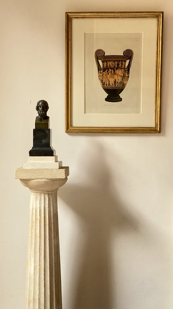 Buste d’ Homère l’après le marbre antique greco romain de la villa Albani-photo-8