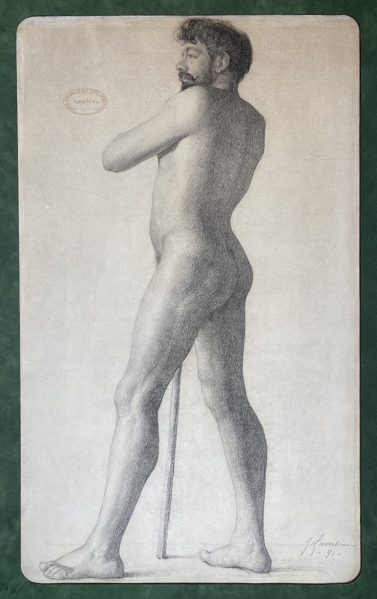 Academic Drawing Of A Naked Man – National School Of Decorative Arts, 1891 Portrait XIX -photo-1