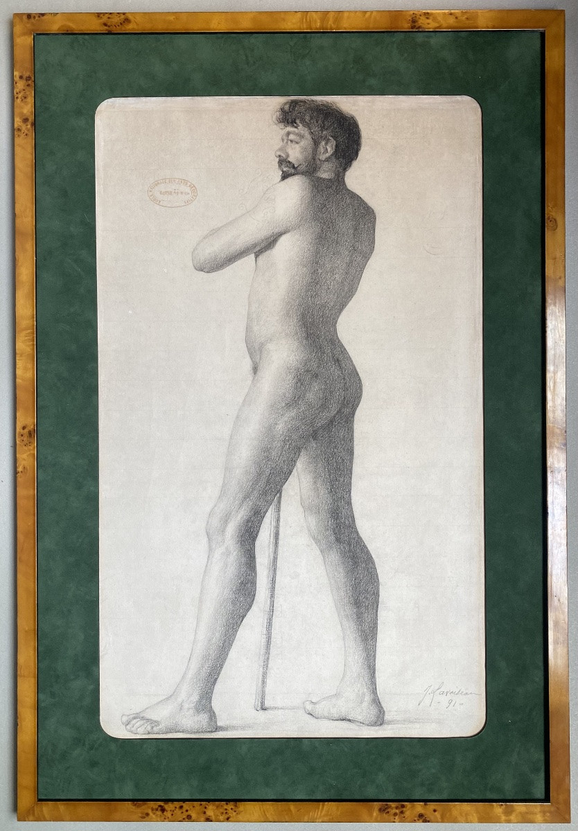Academic Drawing Of A Naked Man – National School Of Decorative Arts, 1891 Portrait XIX -photo-5